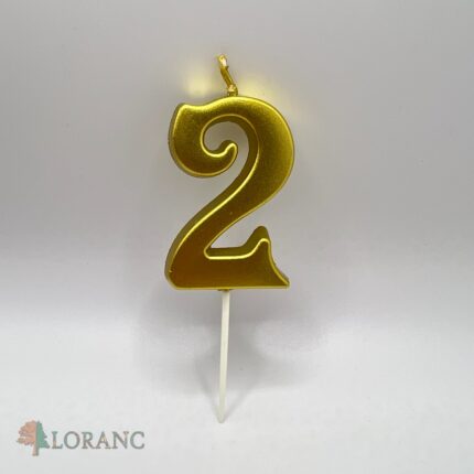 Sviečka číslo 2 /zlatá/