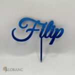 Drevený zápich na tortu s menom Filip /modrý/