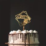 pl.zápich na tortu – Sada – Happy Birthday 12 /zlatá/ 3PACK – Obrázok 2