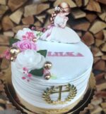 Dekorácia na tortu/magnetka prijímanie – modliace sa dievčatko + kalich + biblia 02 – Obrázok 2