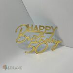 dekorácia na tortu/plastový nápis – Happy Birthday 50