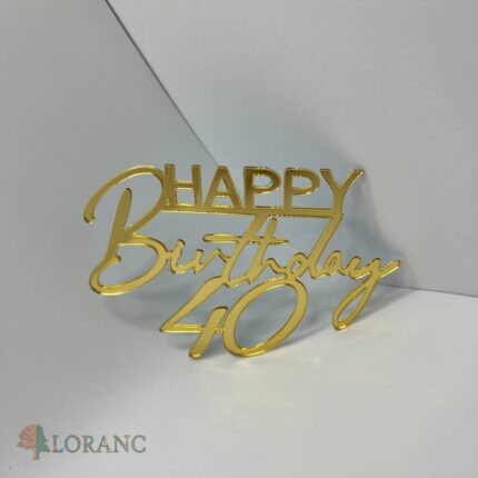 dekorácia na tortu/plastový nápis – Happy Birthday 40