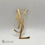 dekorácia na tortu – výrez YSL – Yves Saint Laurent /zlatá/