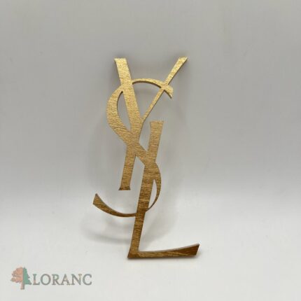 dekorácia na tortu – výrez YSL – Yves Saint Laurent /zlatá/