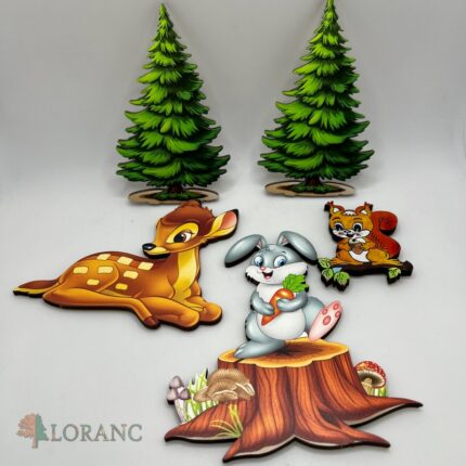 dekorácia na tortu – SADA – Zvieratká les 02