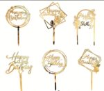 pl.zápich na tortu – Sada – Happy Birthday 07 /zlatá/ – Obrázok 2