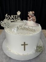 Dekorácia na tortu/magnetka prijímanie – modliace sa dievčatko + kalich + biblia 01 – Obrázok 2