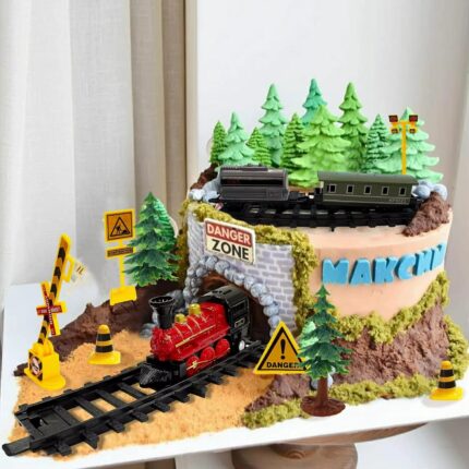 Dekorácia na tortu – vláčik/lokomotíva SADA