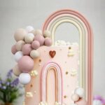 Zápich na tortu /dekorácia - Guličky + dúha SADA