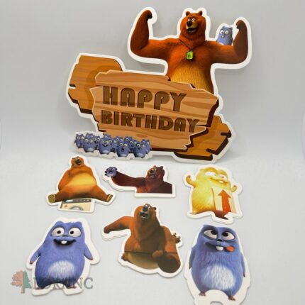 pap. zápich na tortu Happy Birthday – Méďa a lumíci /Grizzy and the lemmings/