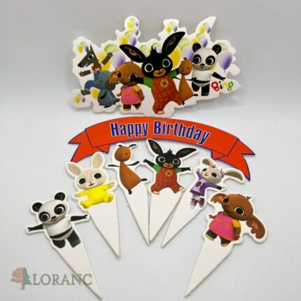 pap. zápich na tortu Happy Birthday /zajačik Bing 02