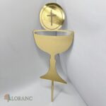 Dekorácia na tortu/zápich – pl. kalich zlatý