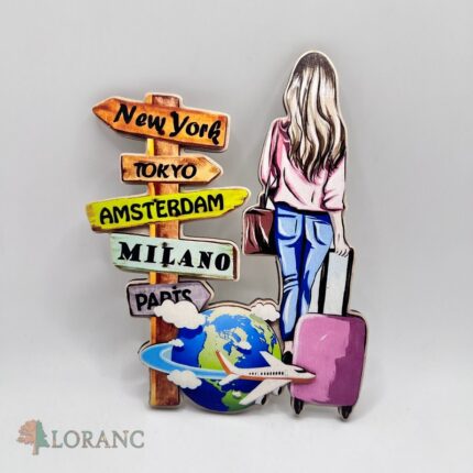 dekorácia na tortu/magnetka - Cestovateľka