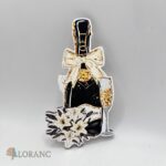 dekorácia na tortu – magnetka – Šampus + sekt pohár /čierna