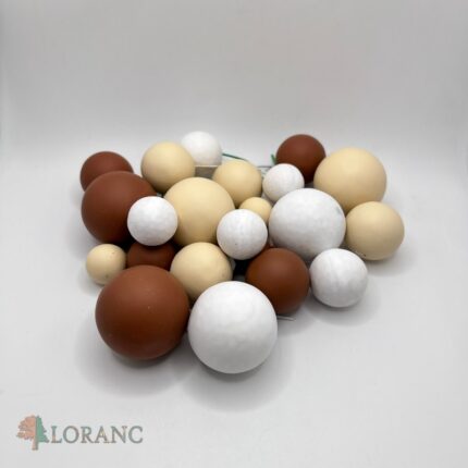 Zápich na tortu /dekorácia guličky/béžové,hnedé,biele/ SADA