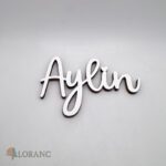 dekorácia na tortu – meno – Aylin /biela/