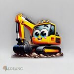 dekorácia na tortu/magnetka - pásový hydraulický Bager 04