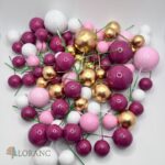 Zápich na tortu – Guličky /biele,ružové,zlaté,bordové/ SADA 186 – Obrázok 3