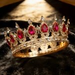 Dekorácia na tortu – Princeznovská korunka /zlatá+červená/ 14