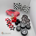 zápich na tortu – Guličky + auto,pneumatiky,vlajka…../sada 192 – Obrázok 4