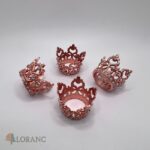 dekorácia na tortu – Princeznovská mini korunka ružová – Sada 4 ks