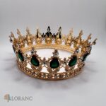 Dekorácia na tortu – Princeznovská korunka /zlatá+zelená/ 15 – Obrázok 2