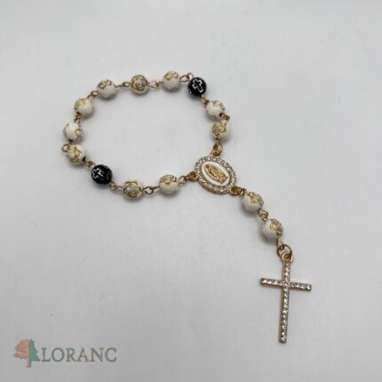 dekorácia na tortu/ruženec zlatý – pátričky 03