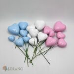 dekorácia na tortu - Srdiečko /biela, modrá,ružová/ 3D – Obrázok 2