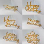 pl.nápis na tortu – Happy Birthday SADA 06 /zlatá/