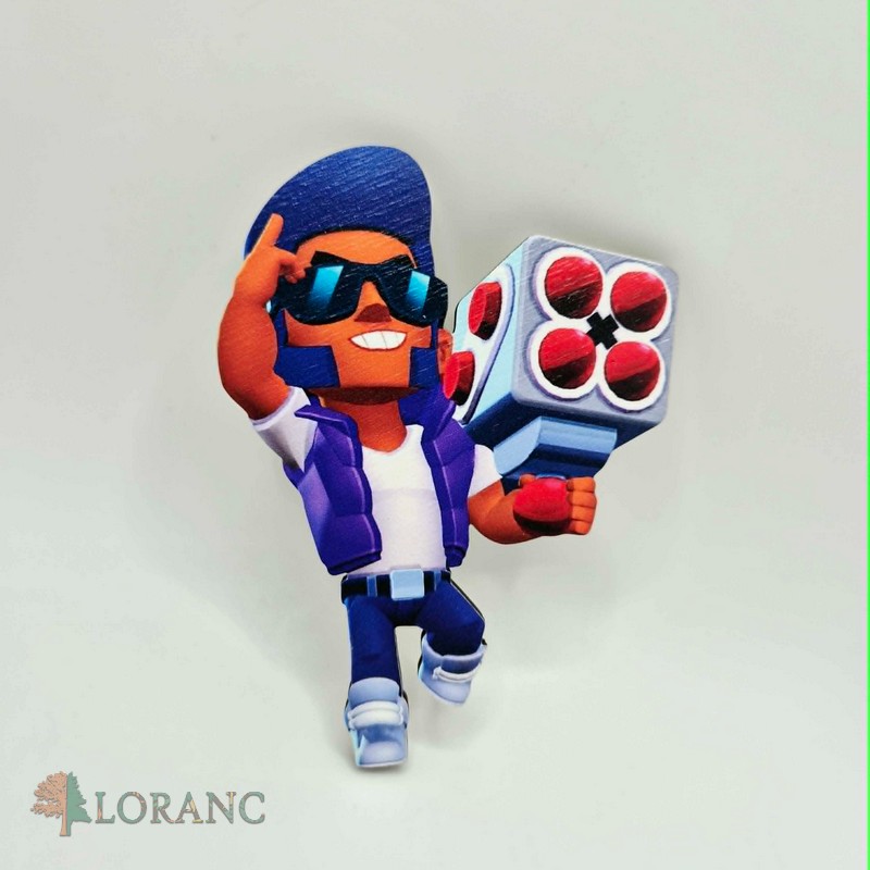 11530f3e-9894-4bbd-82f5-9c76e1232195 dekorácia na tortu/magnetka – BRAWL STARS – BROCK – Obrázok 1