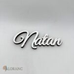 Drevený výrez meno Natan / biela/