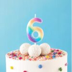Sviečka číslo 6 /dúhová/