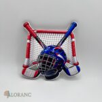 dekorácia na tortu/magnetka – Hokej – bránka/hokejka/puk/prilba
