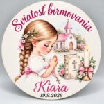 dekorácia na tortu/magnetka Sviatosť birmovania – dievčatko + meno