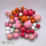 Dekorácia na tortu – Guličky SADA 202 /biela,ružová,oranžová,cyklamenová/ – Obrázok 3