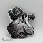 dekorácia na tortu/magnetka – fotografka + fotoaparát 02
