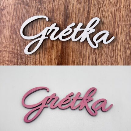 Drevený výrez meno Grétka