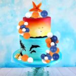 Dekorácia na tortu – Guličky SADA 201 /biela,modrá,oranžová/ – Obrázok 2
